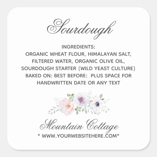 Elegant Ingredienser Etikett Vit Logotyp Boutique (Framsida)