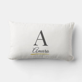 Elegant initial- och namnmönogram lumbarkudde