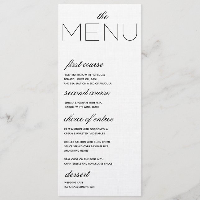 Elegant Initialer Bröllop Menu Meny (Framsida)