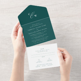 Elegant initialer mörk teal bröllop