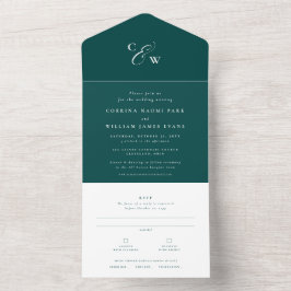 Elegant initialer mörk teal bröllop