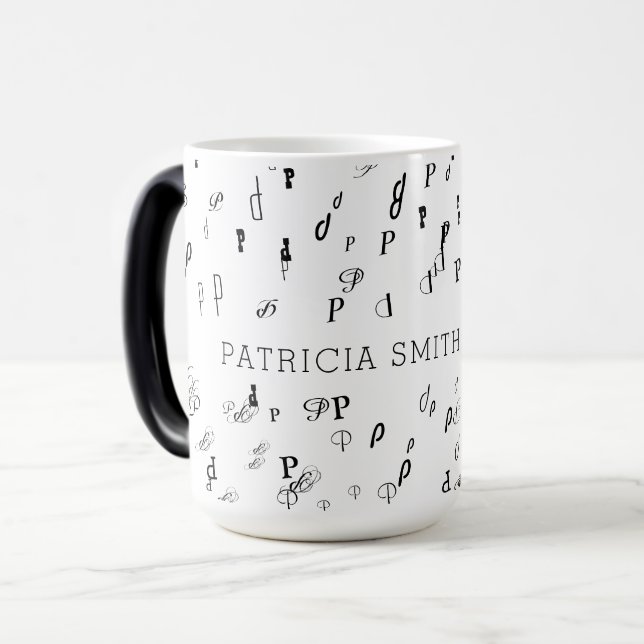 Elegant initialer & namn Typografi Magisk Mugg (Framsida vänster)