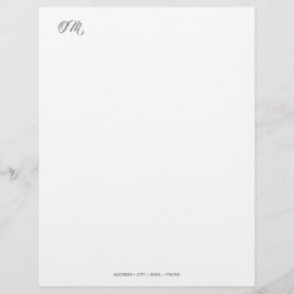 Elegant Initialer Stationery Brevhuvud