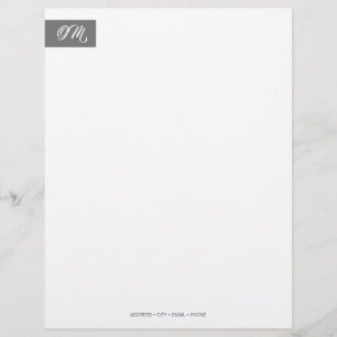 Elegant Initialer Stationery Brevhuvud
