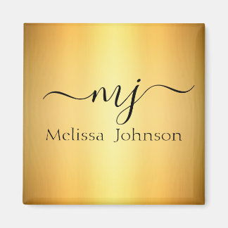 Elegant initialer vid guld magnet