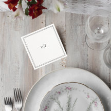 Elegant Initials Modern Wedding Napkin