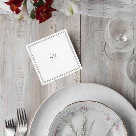 Elegant Initials Modern Wedding Napkin Pappersservett