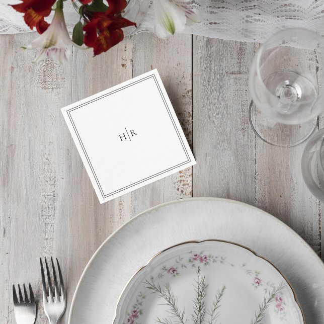 Elegant Initials Modern Wedding Napkin Pappersservett (Skapare uppladdad)