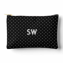 Elegant Initials Polka Dot Gift Pouch