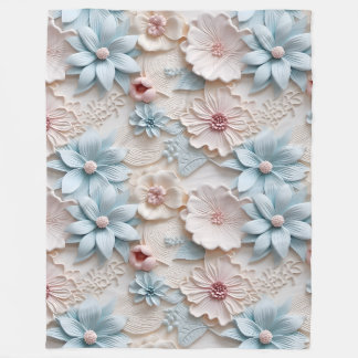 Elegant inkl. pastel för Blommigt 3D Stil Fleecefilt