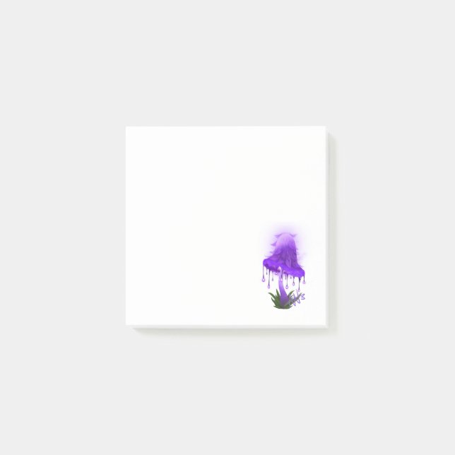 Elegant Inky Cap Glowing Lila Mushroom Post-it Block (Framsida)