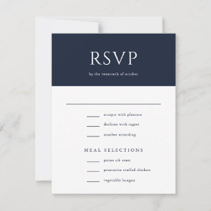 Elegant Inledande skript Monogram Navy Blue Bröllo OSA Kort
