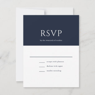 Elegant Inledande skript Monogram Navy Blue Bröllo OSA Kort