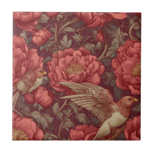 Elegant Inredingsdesign Peonies Ceramic Tiles Kakelplatta