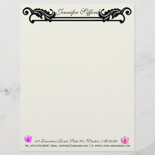 Elegant Insida Designer Personlig Letterhead Brevhuvud (Framsida)