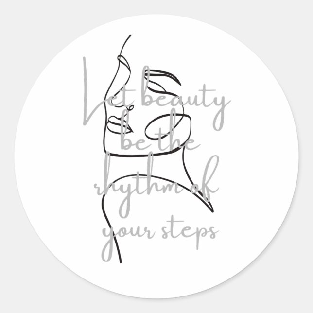 Elegant Inspirational Quote Sticker Runt Klistermärke (Framsida)