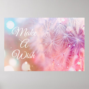 Elegant, inspirationell dandelion, gör en önskan poster