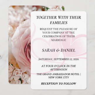 Elegant Interlocking Hearts Wedding Invitation | L Inbjudningar