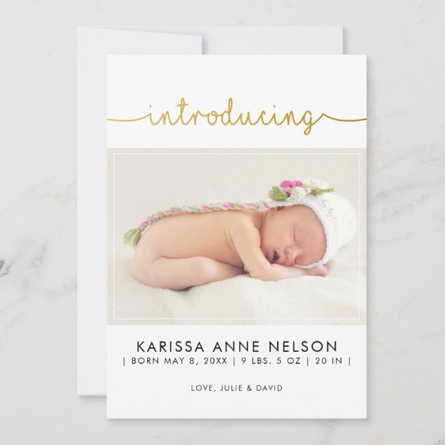 Elegant Introduktion av skript för Baby Rosa Polka Meddelande (Framsida)