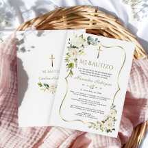 Elegant Invacion De Bautizo Con Flores Baptism