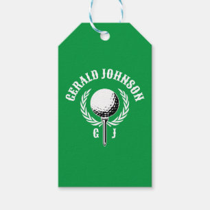 Elegant Inverterad Golfmonogramdesign Presentetikett