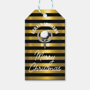 Elegant Inverterad Golfmonogramdesign Presentetikett