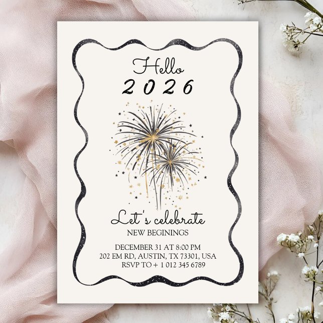 Elegant invitation card for a 2026 new year  inbjudningar (Skapare uppladdad)