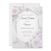 Elegant Iridescent Blommig Sweet 16