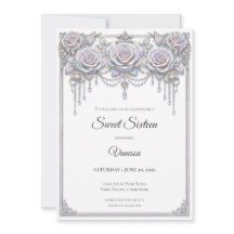 Elegant Iridescent Blommig Sweet 16