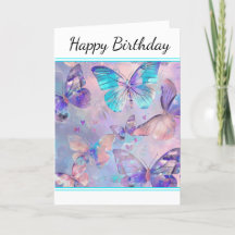 Elegant Iridescent Butterfly Greeting Card