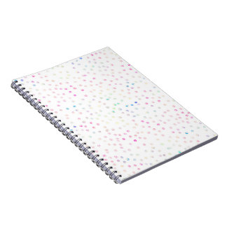 Elegant Iridescent Glitterprickar Vit Design Anteckningsbok