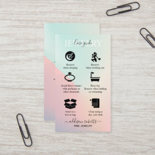 Elegant Iridescent Holograf Jewelry Care Bu Visitkort