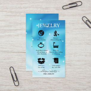 Elegant Iridescent Holograf Jewelry Care Visitkort