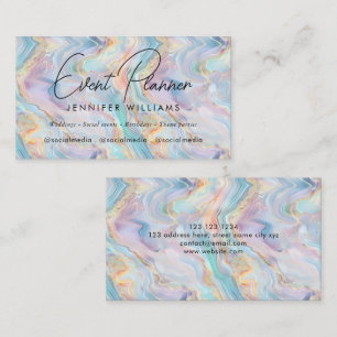 Elegant Iridescent Holografisk Agat Marmor Visitkort