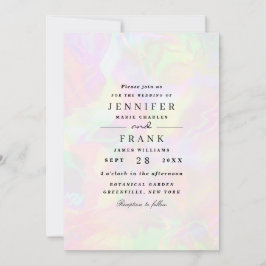 Elegant Iridescent Holografisk Modern Bröllop Inbjudningar