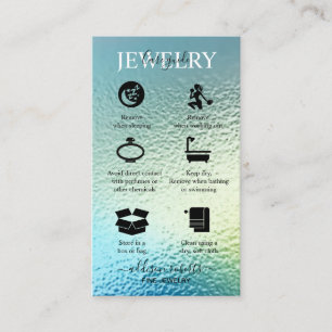 Elegant Iridescent Hologram Jewelry Care Busi Visitkort