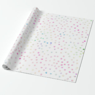 Elegant Iridescent konfetti prickar vit design Presentpapper