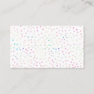 Elegant Iridescent konfetti prickar vit design Visitkort