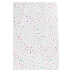Elegant Iridiscent Glitter Dots White Design