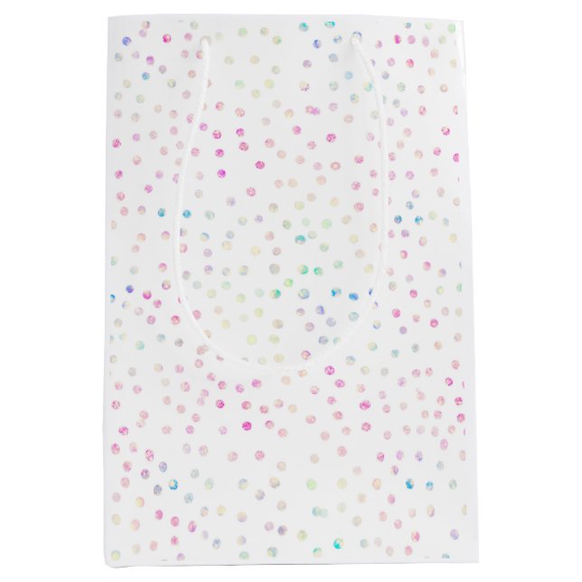 Elegant Iridiscent Glitter Dots White Design (Framsidan)