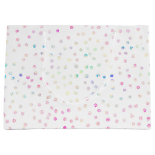 Elegant Iridiscent Glitter Dots White Design