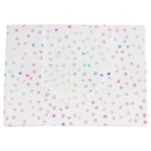 Elegant Iridiscent Glitter Dots White Design (Framsidan)