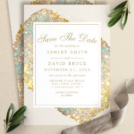 Elegant iridiserande glitter Spara datum-kort Datumet