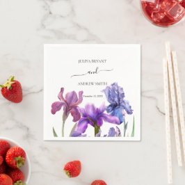 Elegant Iris-blomman bröllop Pappersservett