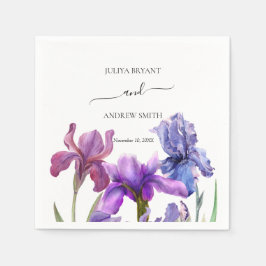 Elegant Iris-blomman bröllop Pappersservett