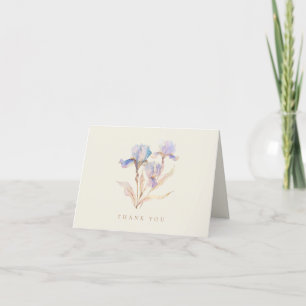 Elegant Iris Blommig Bröllop Tack Kort