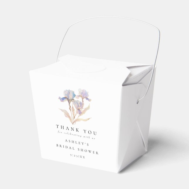 Elegant Iris Blommig Bröllopsdusch Presentaskar (Framsidan Sidan)