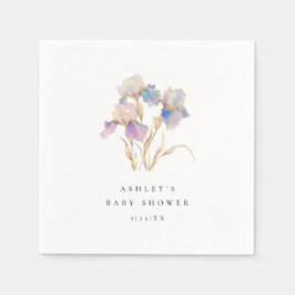Elegant Iris Blommigt Baby Shower Pappersservett