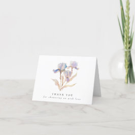 Elegant Iris Blommigt Baby Shower Tack Kort