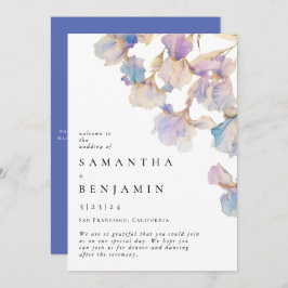 Elegant Iris Blommigt Bröllop Program